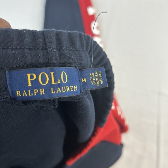 Polo Ralph Lauren Sweatpants Mens Medium Joggers Spell Out Athletic Red Trim - Picture 4 of 10